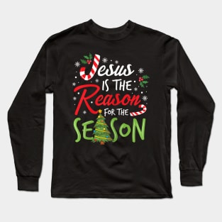 Girls Jesus is The Reason for The Season Christmas Christian Long Sleeve T-Shirt